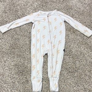 Cozy Cream Lightning Bolt Kids One Piece